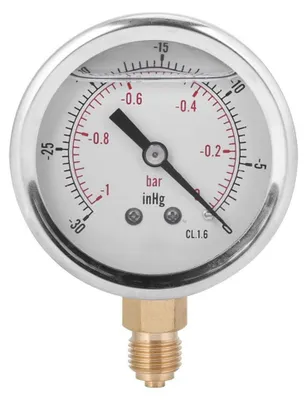 Vakuum-Manometer Y60 radial -1-0 bar 1/4 BSP Edelstahl