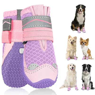 Produktbild von Hundeschuhe Hundestiefel Pfotenschutz - Wasserdicht und rutschfest - Reflektierend - Größe 0 bis 8 - Für Spaziergang und Reise