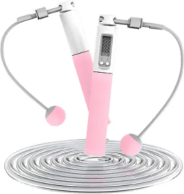 Produktbild von Springseil, verstellbarer Zähler, digitaler Kalorienzähler, schnurloses Springseil für Fitness-Workout-Training, pink,