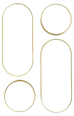 Produktbild von Home Deco Factory Spiegel - 4x Stuck - 71 x 30 cm - gold - Kunststoff