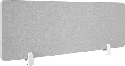 Image de Cloison de bureau Noisy avec coins arrondis - 130 x 40 cm, gris