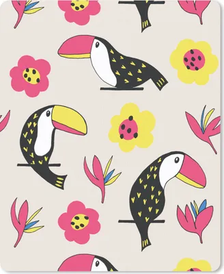 Produktbild von MuchoWow® Mauspad Mousepad Muster - Vogel - Blume 30x40 cm - Mousepads - Maus Mat - Pad - Mausunterlage - Mausmatten