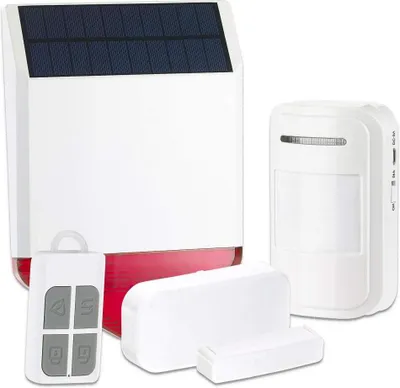 Produktbild von VisorTech Solar-Funk-Alarmalage XMD-4400.Easy 110dB 5-tlg Starter-Set mit Sensoren und Bewegungsmelder