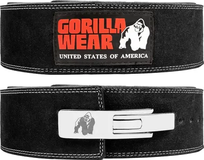 Zdjęcie produktu dla Gorilla Wear 4-calowy skórzany pas do podnoszenia ciężarów - czarny - S/M
