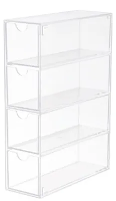 Produktbild von Brillen-Aufbewahrungsbox mit 4 Schubladen, klares Acryl, stapelbarer Sonnenbrillen-Display-Halter für Make-up-Büroartikel
