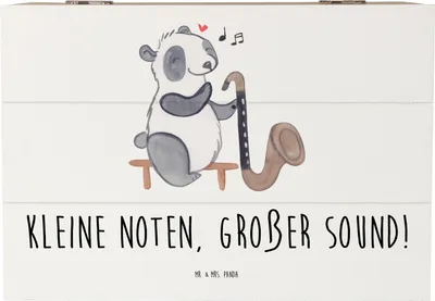 Produktbild von Mr. & Mrs. Panda Box Bassklarinette Sound 22 x 15 cm - Weiß - Geschenk, Orchestermusik, Instrumente, Instrument, Schatulle, fotobox, Lernen, musikalisches Abenteuer