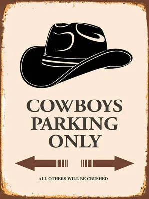 Produktbild von vianmo Holzschild 40x30 cm Cowboys parking only