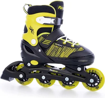 Zdjęcie produktu dla Tempish Orin Duo Junior – żółto-czarne buty do jazdy na rolkach i łyżwach, rozmiar EU 26-29, dla chłopców. Żółto-czarny, rozmiar EU 26-29