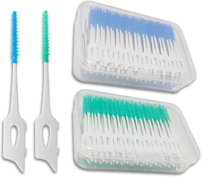 Produktbild von 400 Interdentalbürsten Silikon Zahnzwischenraumbürsten mit Box