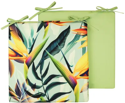 Produktbild von JACK Motiv Outdoor Wende Stuhlkissen 40x40cm Lounge Kissen Wasserfest Sitzkissen Garten Lotus Effekt, Farbe:Strelitzia
