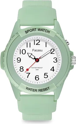 Produktbild von Wasserdichte Analog Armbanduhr für Jungen und Mädchen mit leuchtendem Zifferblatt, Silikonarmband, ideal für Outdoor-Sport & als Geschenk für Teenager