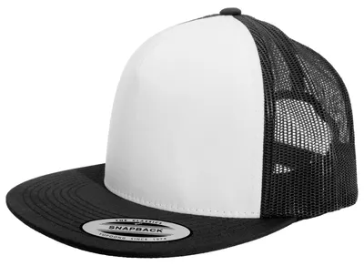 Image de Casquette de baseball unie Yupoong Flexfit Trucker LT162 (taille unique) (noir/blanc)
