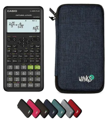Produktbild von Casio fx-82ES Plus 2nd Edition inkl. WYNGS Schutztasche Blau - Wissenschaftlicher Taschenrechner - Basic Set