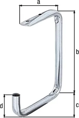 Produktbild von Alberts® Deckenhaken, galv. blau verzinkt, ⌀18 mm,HxT 255x155 mm 802134