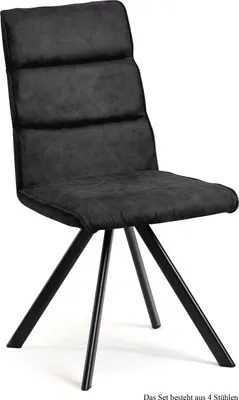 Produktbild von Esszimmerstuhl (4er-Set) Ddene 47x92x60 Schwarz/Anthrazit