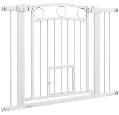 Productafbeelding van PawHut Deurbeveiligingshek, 76-104 cm, Trappenhek, Bescherming voor trappen