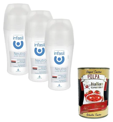 Produktbild von Italian Gourmet Deodorant Roll On neutral, extra sanft, fleckenfreie Formel, ohne Aluminiumsalze, effektiv bis zu 24 Stunden, 3x50 ml