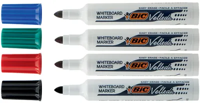 Zdjęcie produktu dla Marker do białych tablic BIC Velleda 1711, okrągła końcówka, opakowanie 4 szt