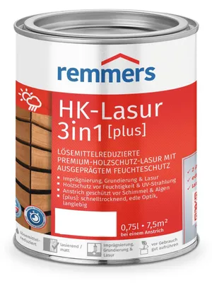 Immagine prodotto di Remmers HK-Lasur 3in1 Grey Protect [plus] grigio antracite, opaco, 0,75 litri, mordente per legno, mordente per legno esterno di qualità, tonalità grigio naturale, protezione per legno 3in1