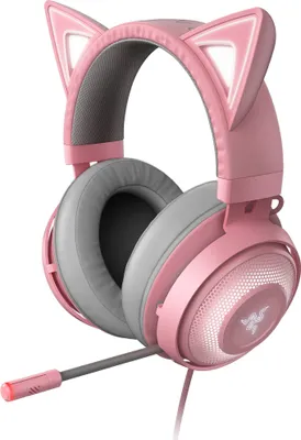 Produktbild von Razer Kraken Kitty Kopfhörer Kabelgebunden Kopfband Gaming Grau, Pink