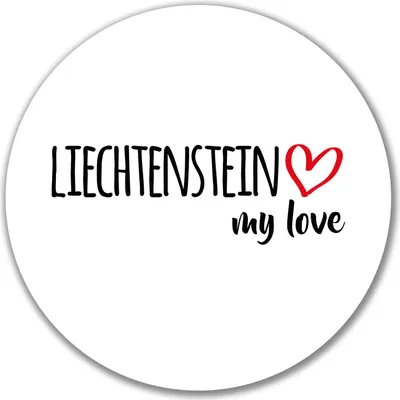 Produktbild von Huuraa Aufkleber Liechtenstein my love 10cm rund Sticker Geschenkidee