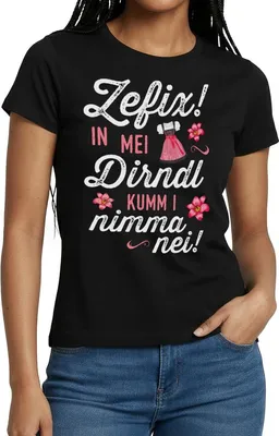 Produktbild von Spreadshirt Lustiges Dirndl Motiv Mit Spruch Für Damen Frauen T-Shirt, L, Schwarz