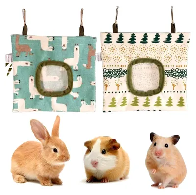 Produktbild von 2 Stück Heutasche für Kaninchen und Kleintiere, Futterstation und Futterspender