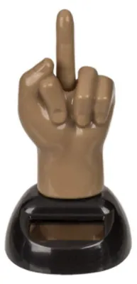 Produktbild von Sonnengesteuerte Figur mit erhobenem Mittelfinger – Lustiges Geschenk – 10,5 cm