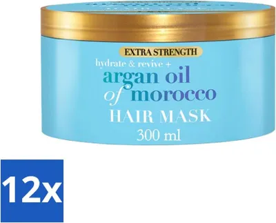 Productafbeelding van OGX – Arganolie uit Marokko – Haarmasker – Extra sterk – Voor beschadigd haar – 300 ml - Voordeelverpakking - 12 stuks