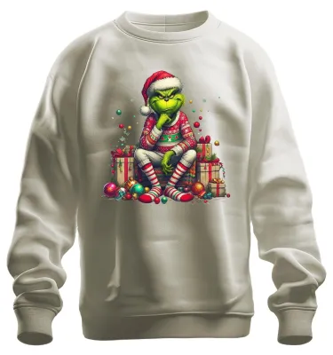 Produktbild von Grinch Weihnachtsgeschenk lustig böse Geschenkidee Retro Sweatshirt Pullover, Natur, S