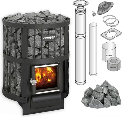 Produktbild von Saunaofen Harvia Legend 150 Set, Inkl. Steine, BIMSCHV Set für Legend  Und Schornsteinsystem