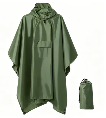 Imagen del producto de Poncho impermeable y reutilizable para adultos: chaqueta de lluvia ligera 3 en 1