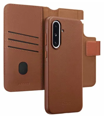 Immagine prodotto di Custodia pieghevole in pelle Accezz 2 in 1 con MagSafe Samsung Galaxy A36 / A56 - Marrone caffè