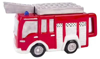 Produktbild von Jameson und Tailor Handbemalte Leichtkeramik Teekanne - Kunstvolles Design im Geschenkkarton Feuerwehr