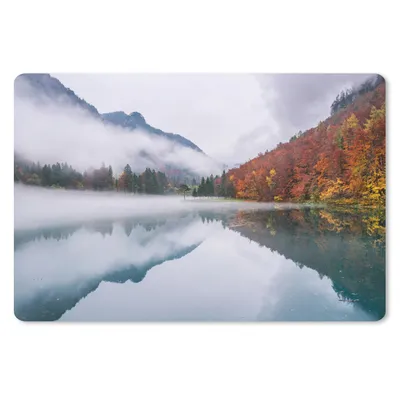 Produktbild von MuchoWow® Schreibtischunterlage Herbst - Nebel - Wasser - Landschaft 60x40 cm - XXL Mauspad - Großes Mauspad