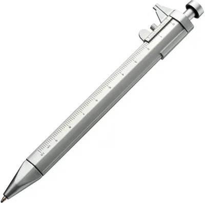 Produktbild von 10 Kugelschreiber mit Schieblehre / Farbe: silber