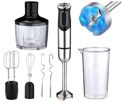 Produktbild von Stabmixer 6-in-1 Set Multifunktional Handmixer mit Zubehör Edelstahlmesser 1000W
