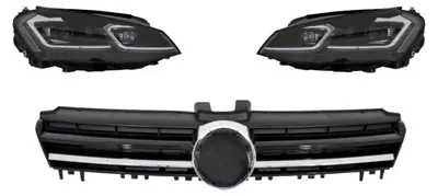 Produktbild von Scheinwerfer LED Dynamisch Mittelgitter für VW Golf 7 VII 12-17 R-Line Look Chrom.