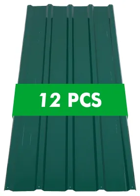 Productafbeelding van Dakpanelen, verzinkt staal, set van 12 stuks, groen