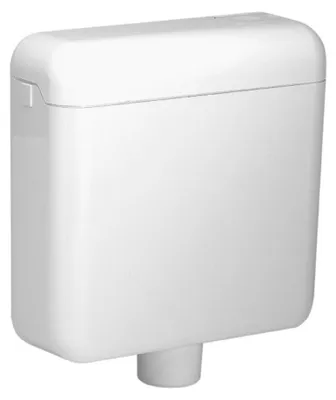 Produktbild von BADfabrik24 Dual Flush Tiefhängespülkasten 6-9 Liter, mit Anschluss und Verbindungsmaterial, weiss