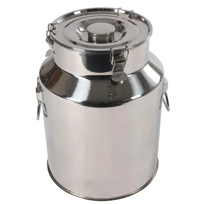 Image de 28L Pot à lait en acier inoxydable Pot à lait étanche à l'air avec fermeture à serrage et joint en caoutchouc Couvercle anti-fuite Pot de transport pour le stockage de l'eau, du lait, du vin, de l'huile