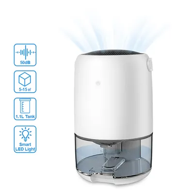 Productafbeelding van TolleTour luchtontvochtiger - 450 ml per dag, 1100 ml reservoir, geschikt voor ruimtes tot 15 m², voor het drogen van was en het ontvochtigen van ruimtes