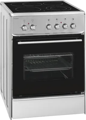 A freestanding electric cooker with a ceramic hob and oven.