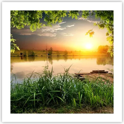 Produktbild von Poster - Poster ohne Rahmen - Brücke See - 50x50 cm - Wand Bild - Wanddeko - Wandbilder - Kunstposter - Wandposter - Bilder - Kunstdruck - Wanddekoration - Wandbild - P2XAC50x50-3914