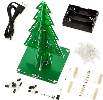 Produktbild von AZ-Delivery Bausätze & Kits DIY LED Weihnachtsbaum Kit zum Löten mit bunt blinkenden Lichtern, 1x Kit