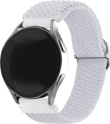 Produktbild von Strap-it Samsung Galaxy Watch 6 - 44mm Gewebtes Nylon Armband (Signalweiß)