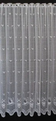 Produktbild von Gardinen Kranzusch Scheibengardine Hirsch und Herz 180x875 cm H/B weiß Bistrogardine Vorhang Küche 1er Pack