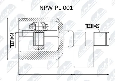 Produktbild von NTY Gelenksatz Antriebswelle Getriebeseitig Vorne Rechts für OPEL ZAFIRA B (A05) NPW-PL-001