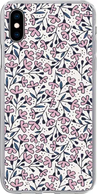 Produktbild von MuchoWow® Handyhülle Schutzhülle Hülle für Telefoonhoesje iPhone Xs Mädchen - Blumen - Rosa - Muster - Mädchen - Kinder - Mädchen Silikon Softcase Handy Hülle - Handytasche