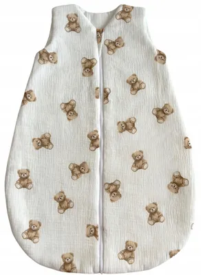 Produktbild von Musselin Babyschlafsack Baby 1.0 TOG mit Doppelreißverschluss 68-74 aus 100% Baumwolle